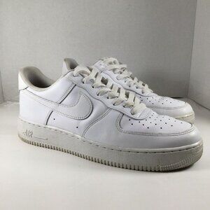 Nike Air Force 1 Sneakers Men Size 10 White Low Top Lace-Up